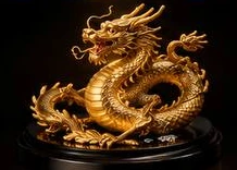 金の龍の置物